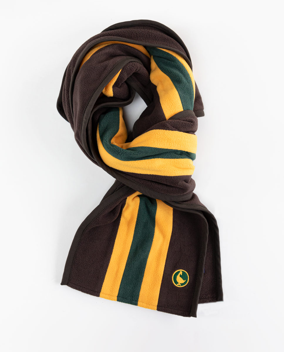 Brown Fleece Panel Scarf