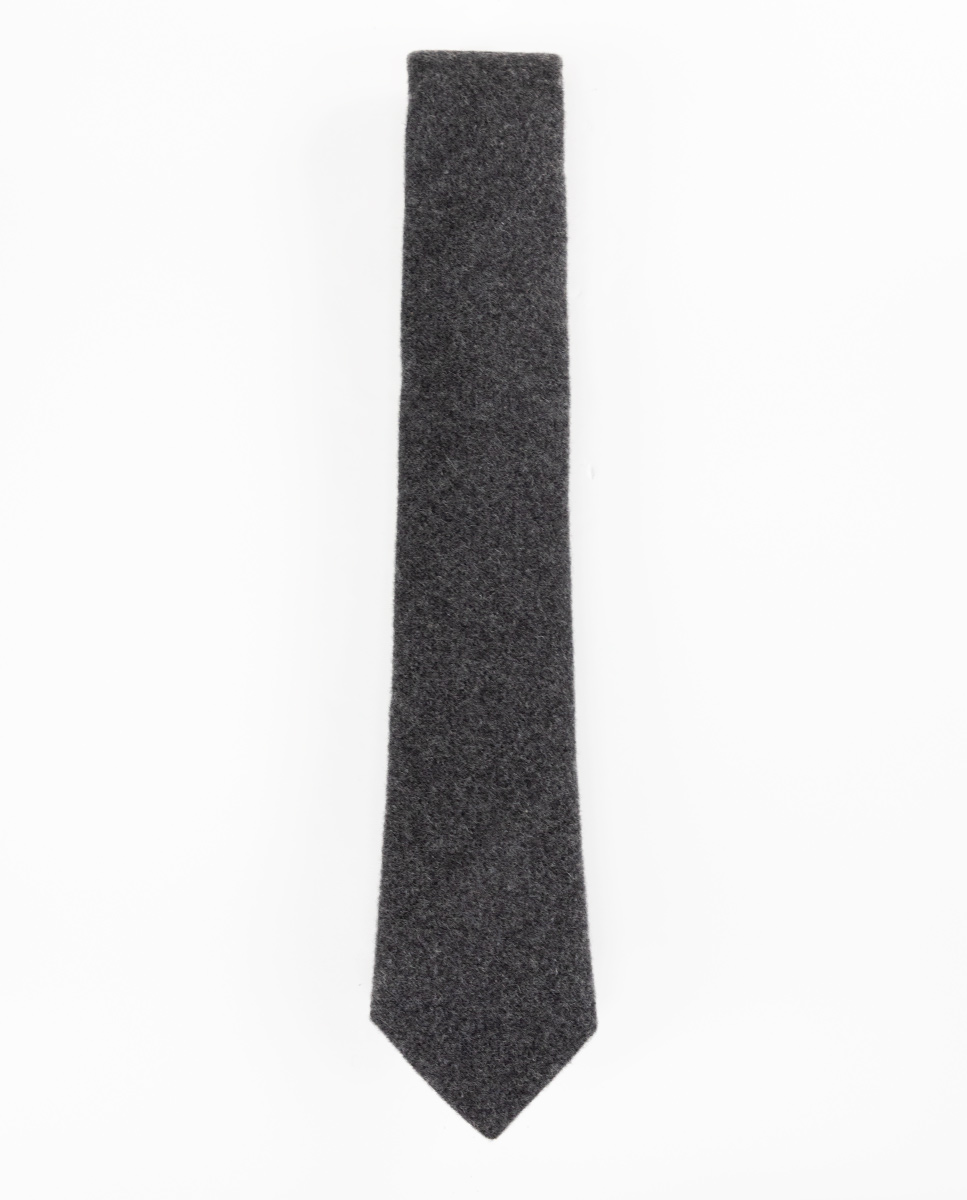 Grey Melange Wool Tie