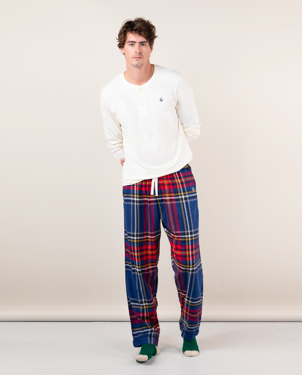 Hose Kariert Tartanmuster Blau
