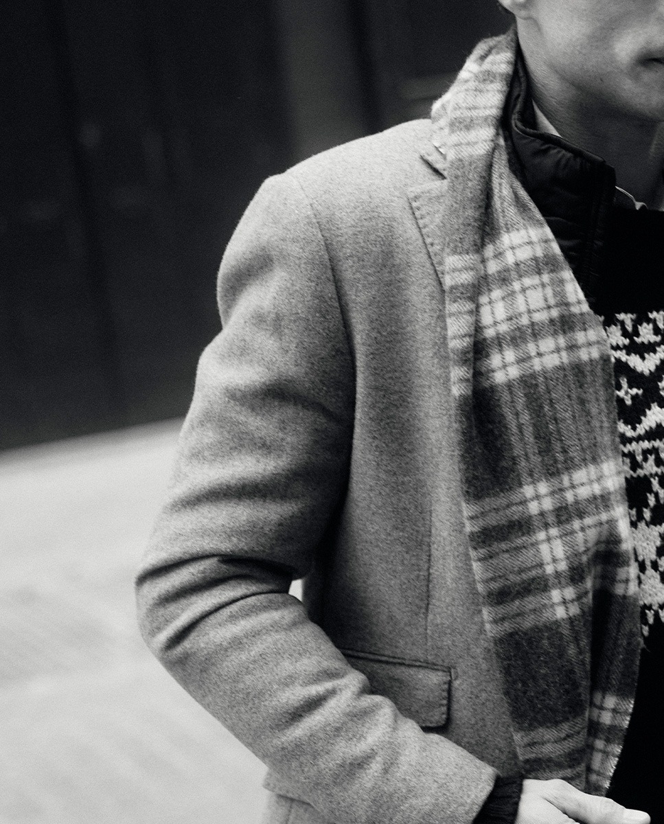 Écharpe Carreaux Tartan Gris