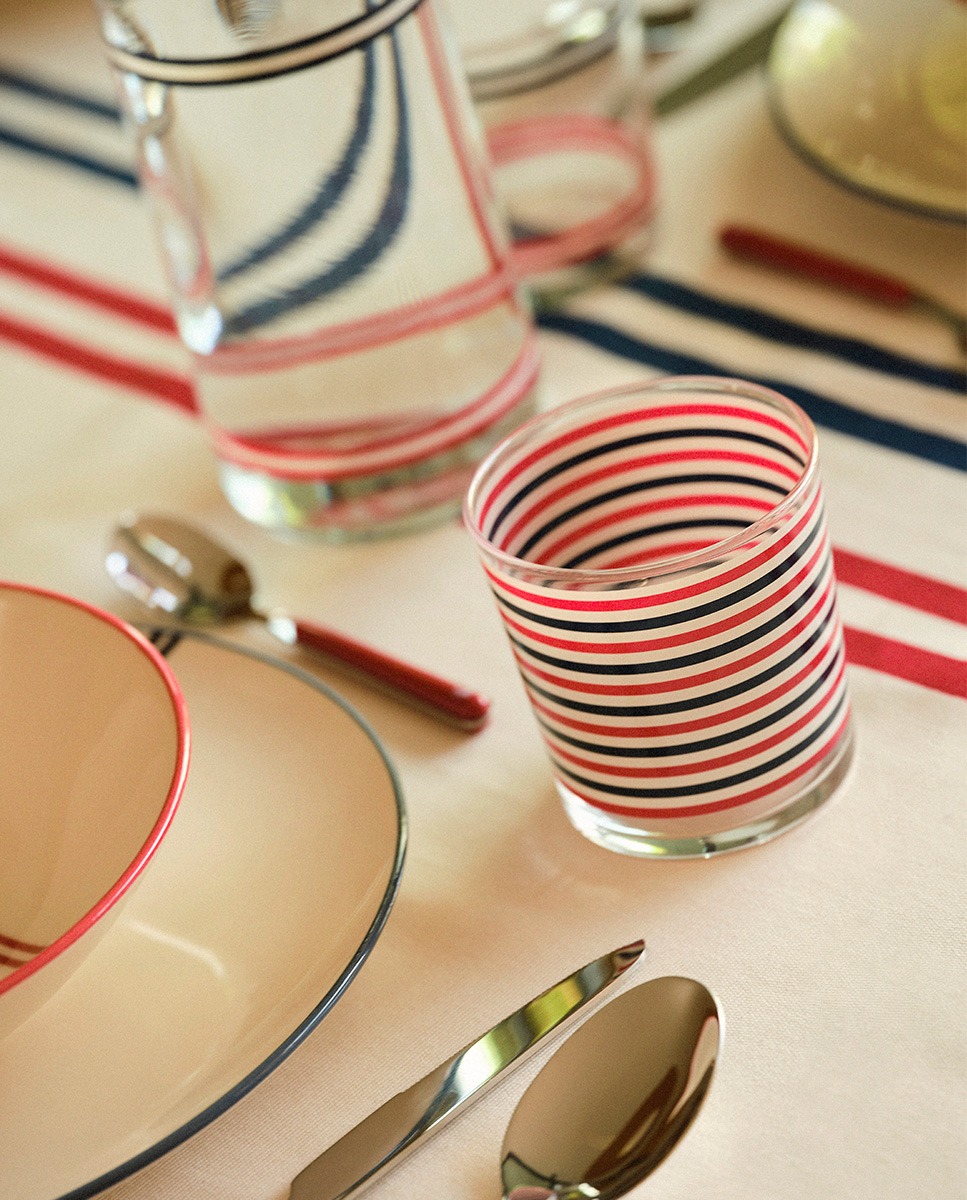 Set de 2 Vasos Pintados 345 ml  Rayas