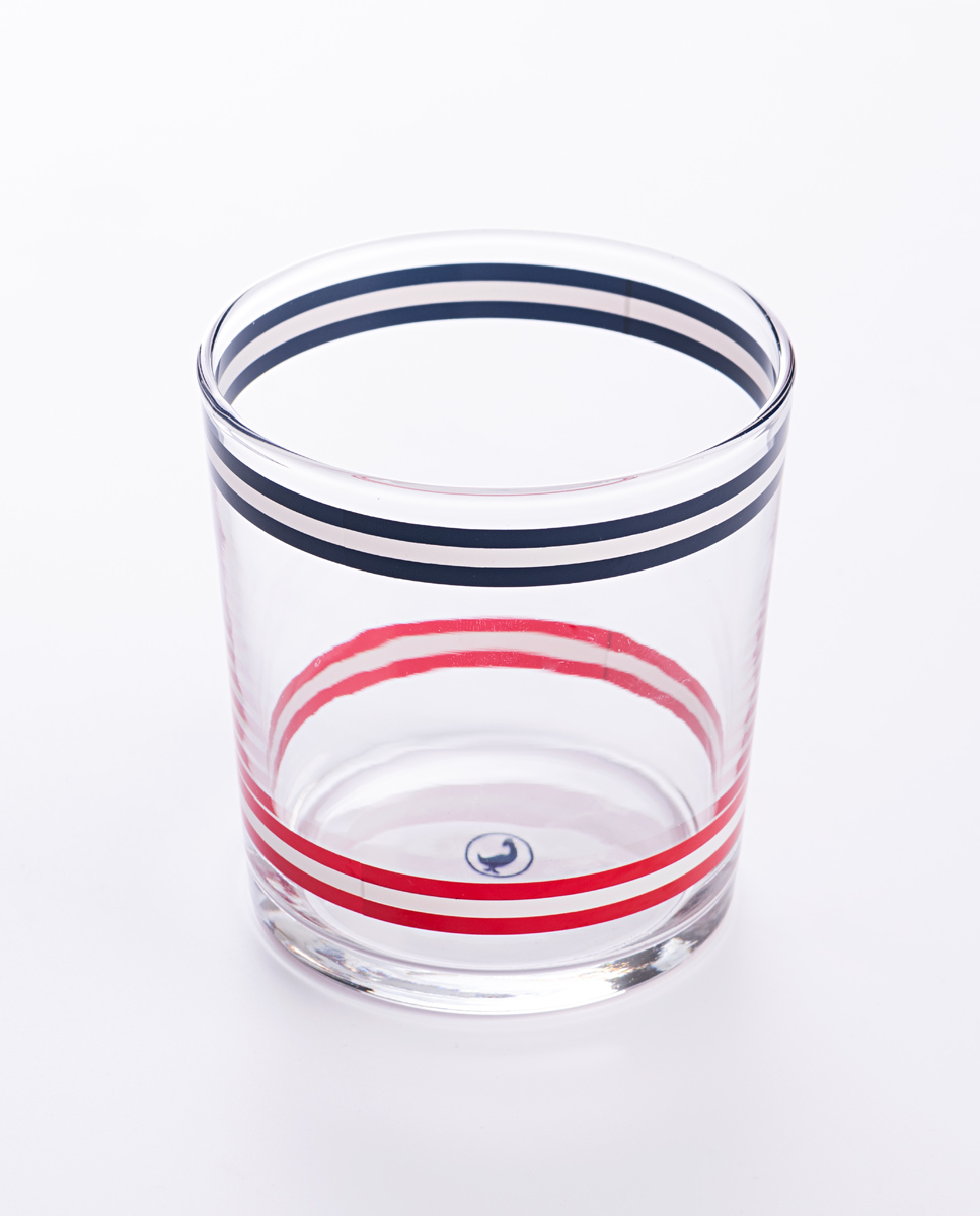 Set de 2 Vasos Pintados 345 ml Crudo Rayas