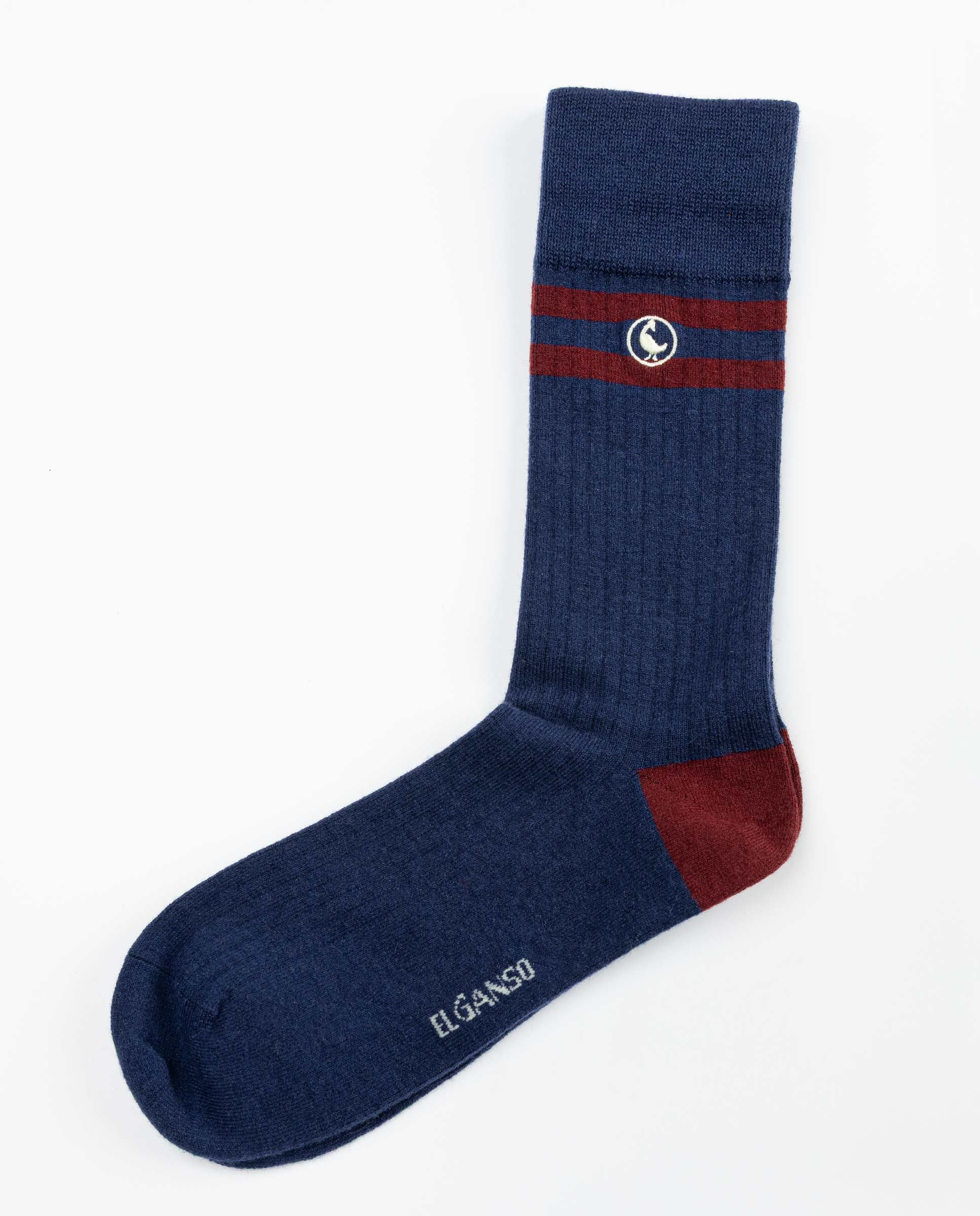 Chaussette Marine Laine Rayures