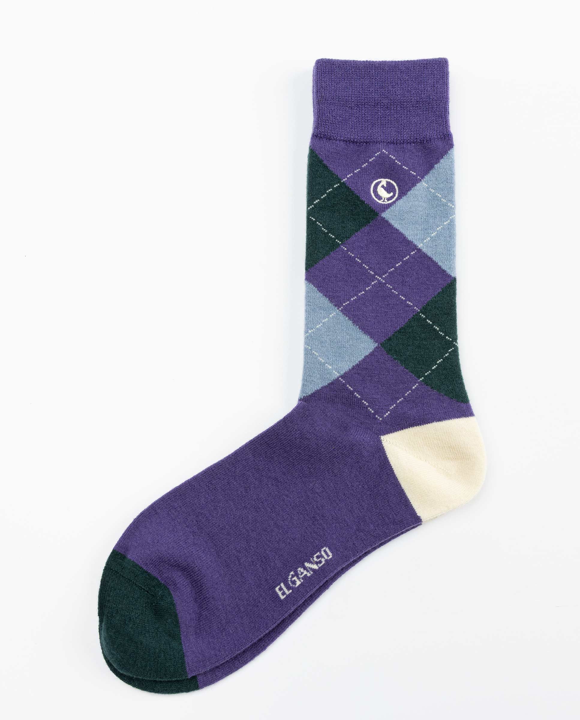 Chaussette Violette Losanges Laine