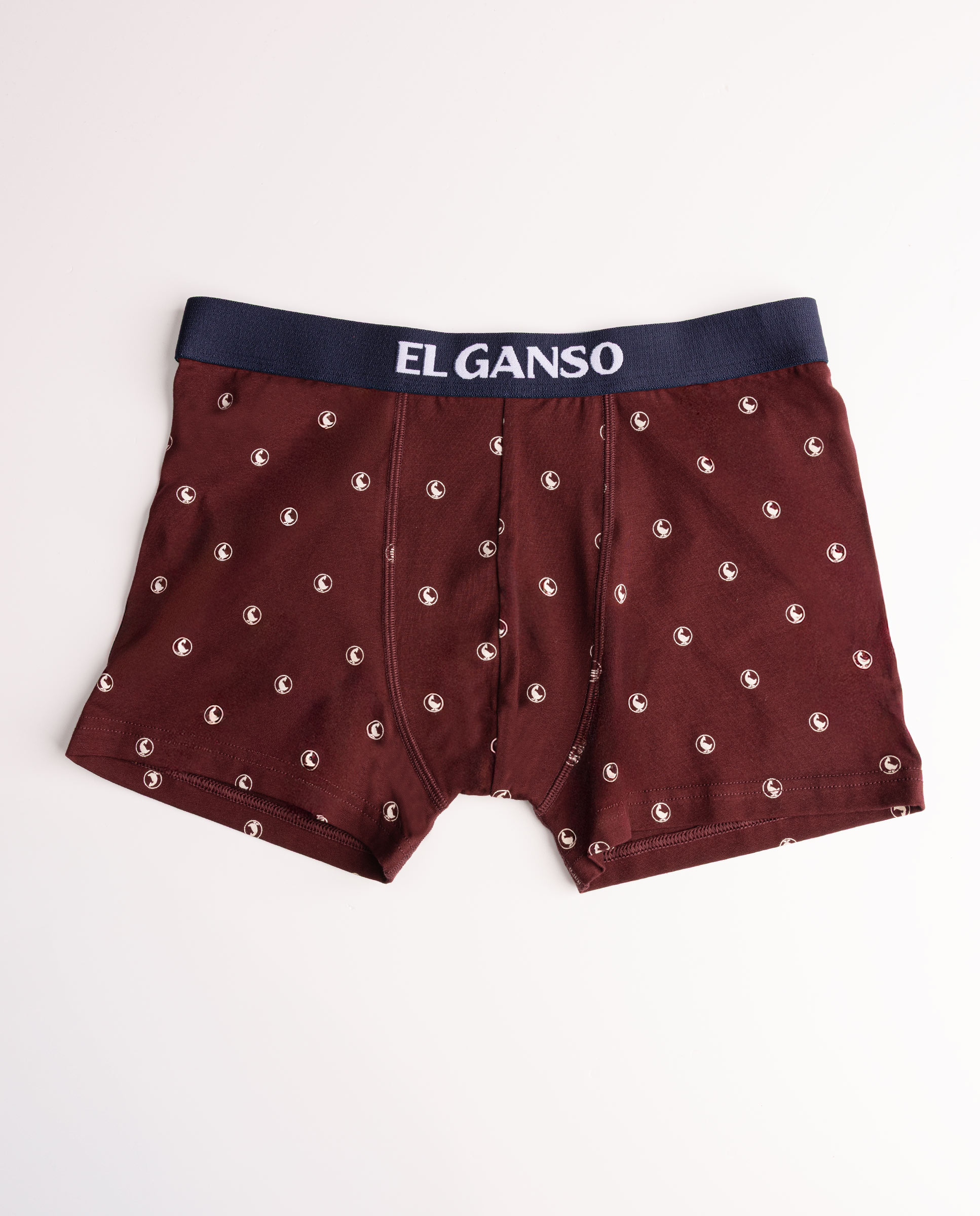 Pack Boxer Punto Liso Negro Granate Print Gansos