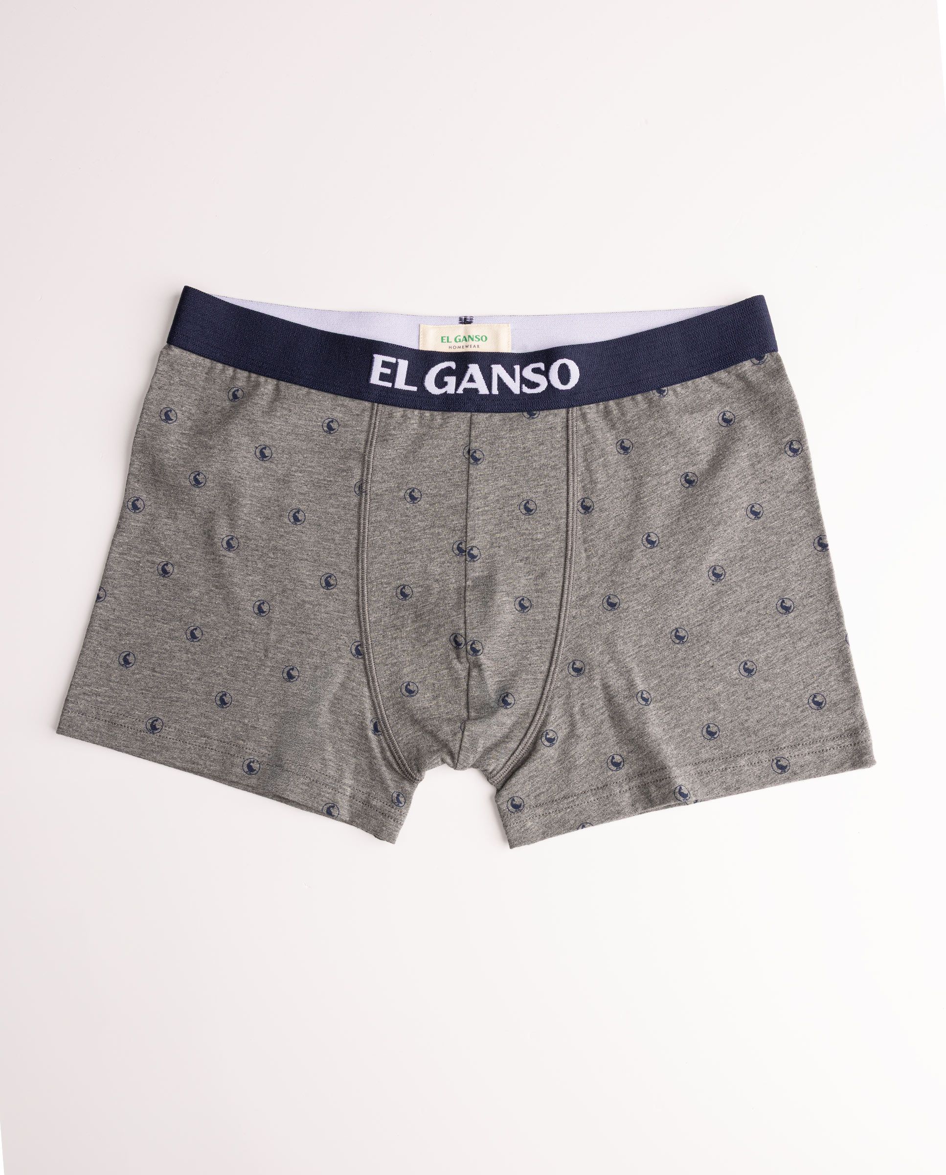 Pack Boxer Punto Liso Marino Gris Melange Print Gansos