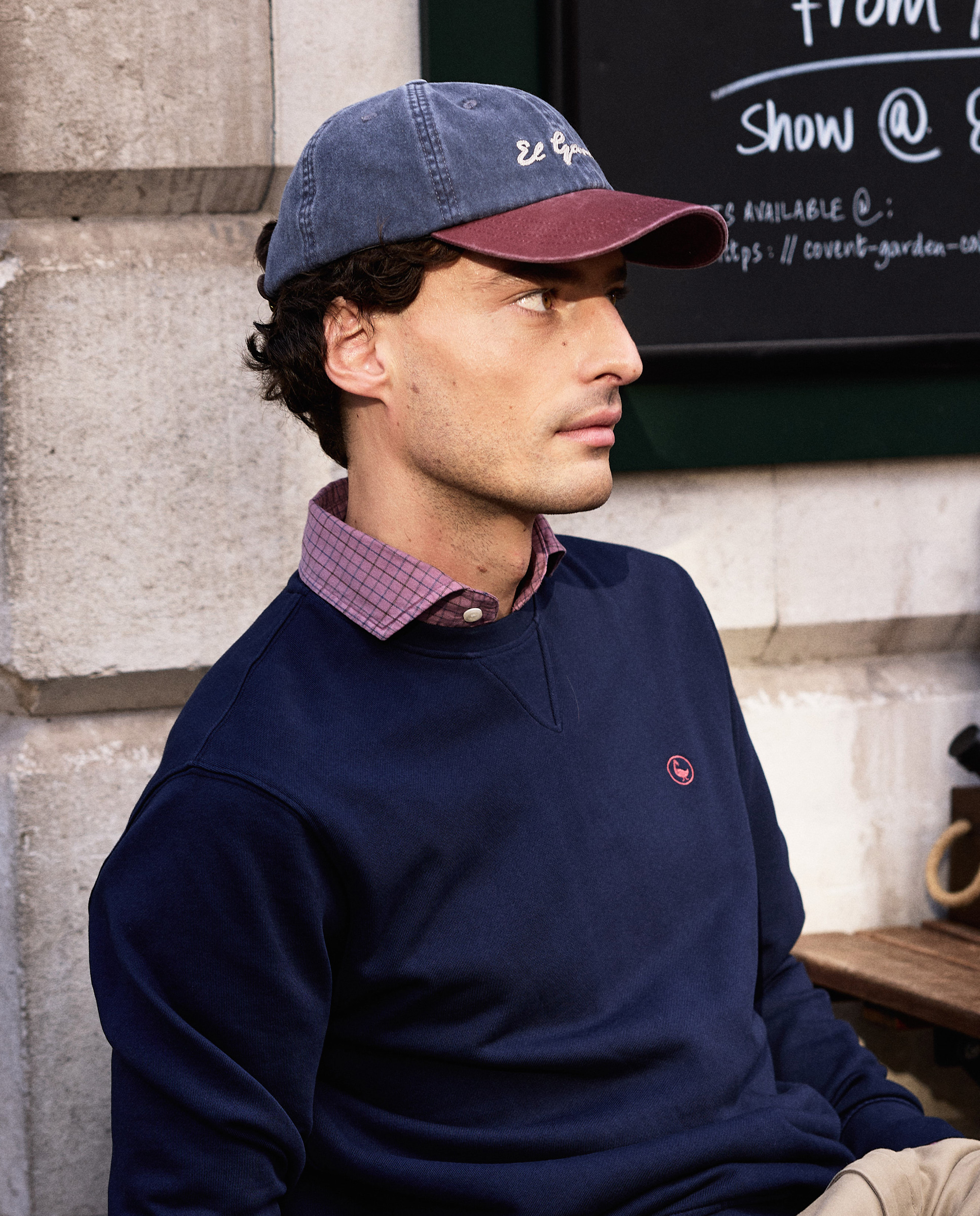 Casquette Universitaire Coton Délavé Marine