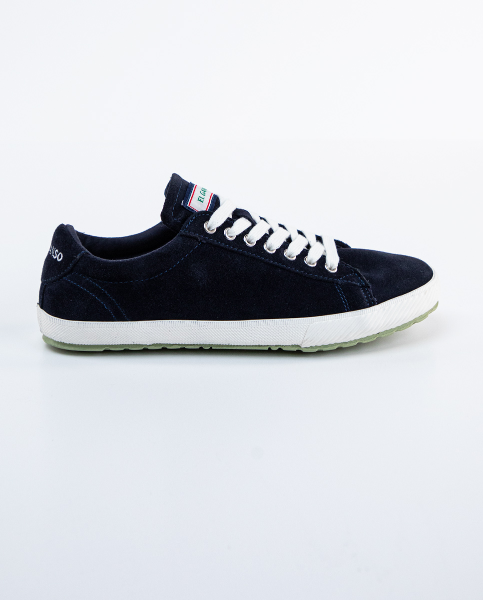 Navy Suede Low Top Sneakers