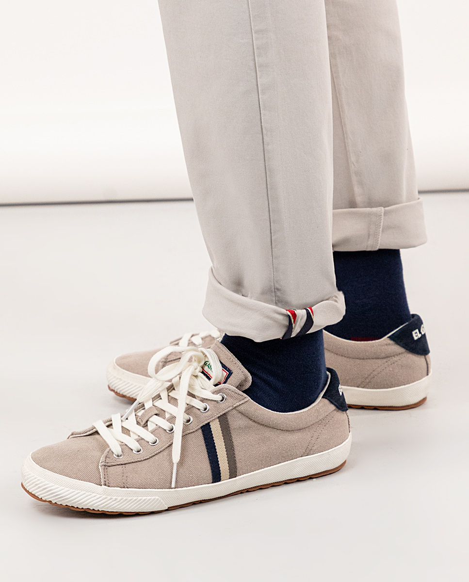 Low Top Washed Canvas Cremefarben