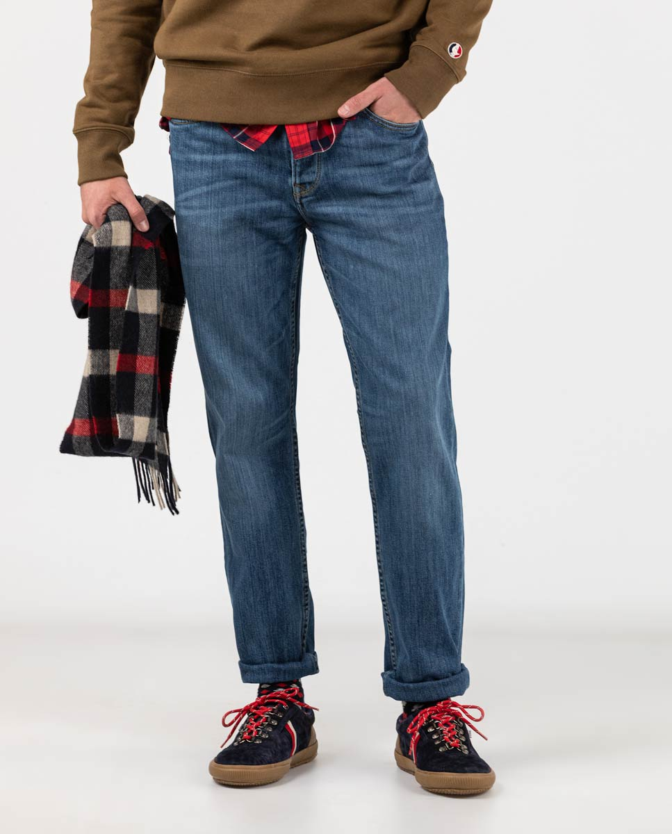 Pantalon Denim Indigo Slim Fit Cross Heritage 