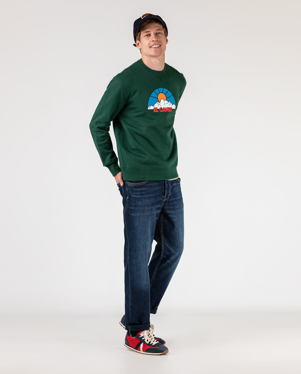 Bottle Green Crew-Neck Sweatshirt