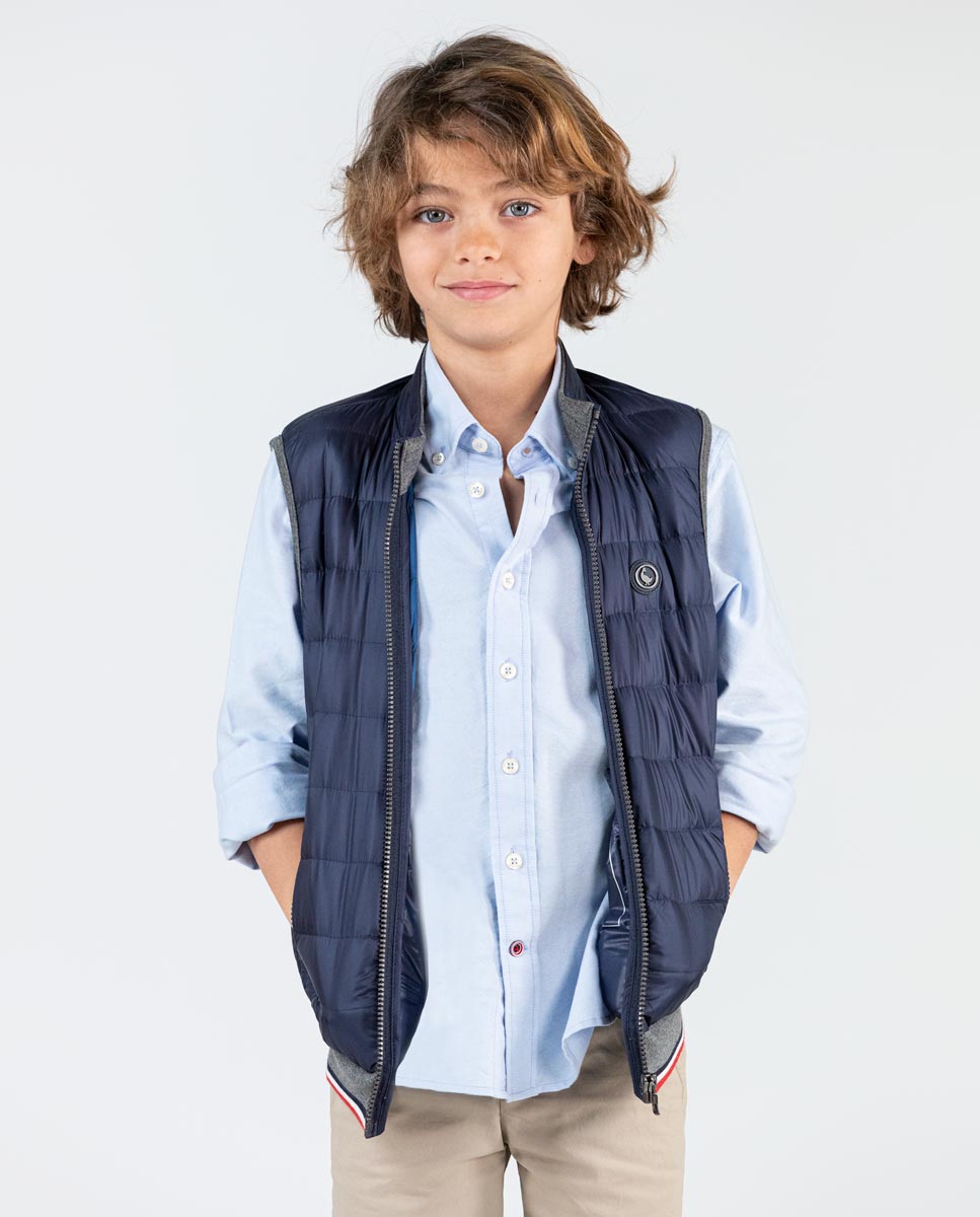 Down Basic Waist Coat Navy Kids
