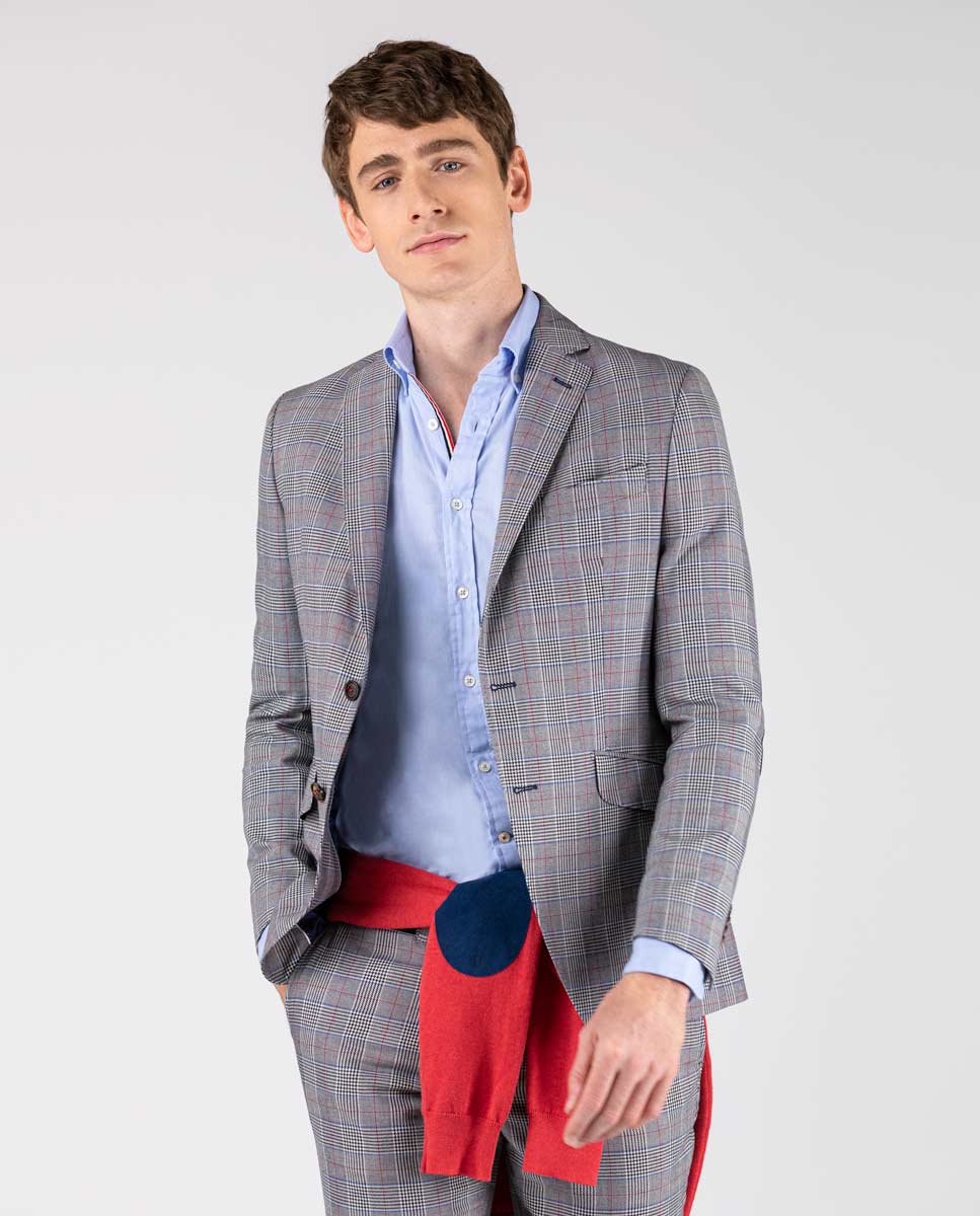 Veste Assortie PP. Galles Bleu   Rouge