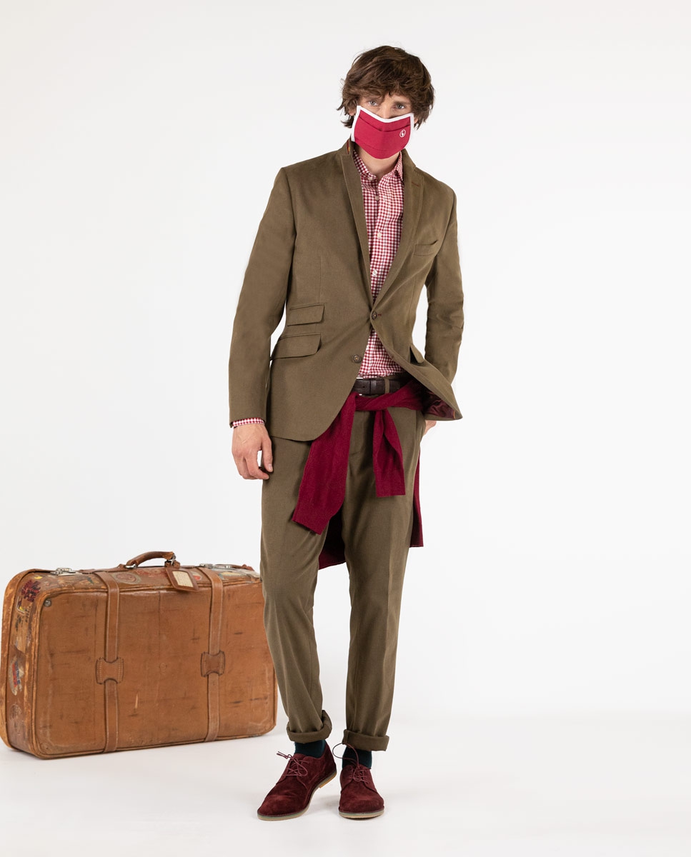 Veste Coordonnée Sergé finition Peau de pêche Vert