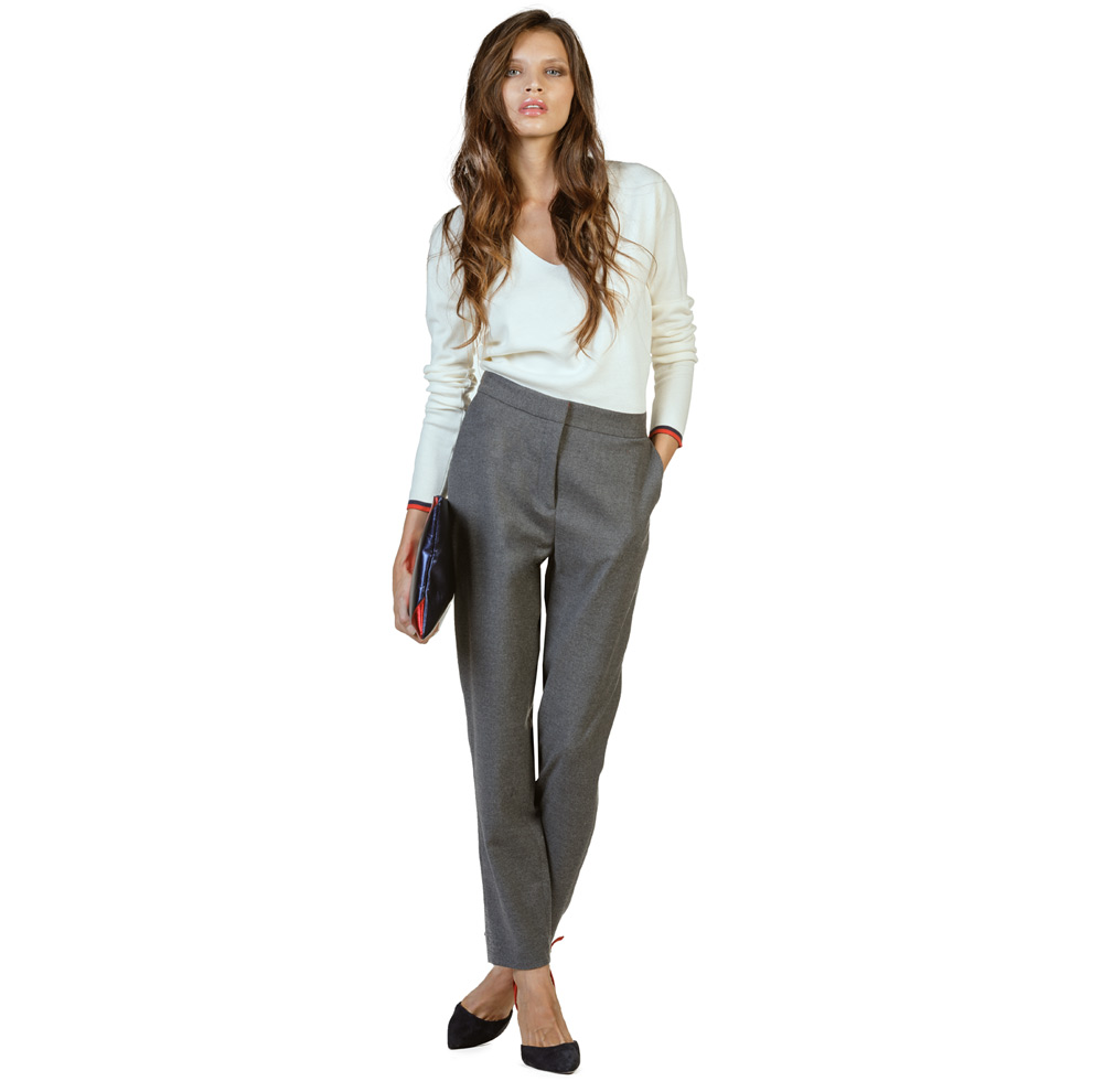 Chino-Hose Basic Grau