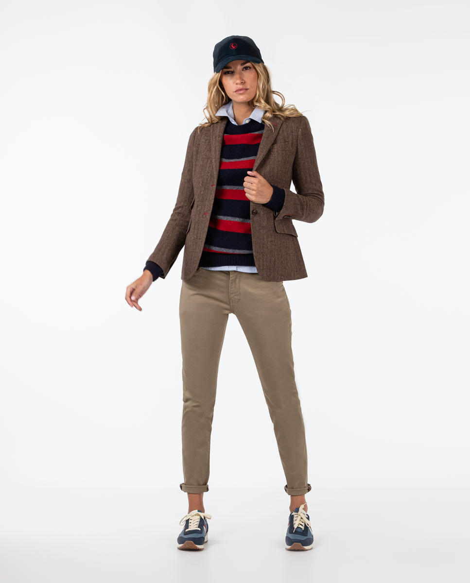 Brown Herringbone Blazer