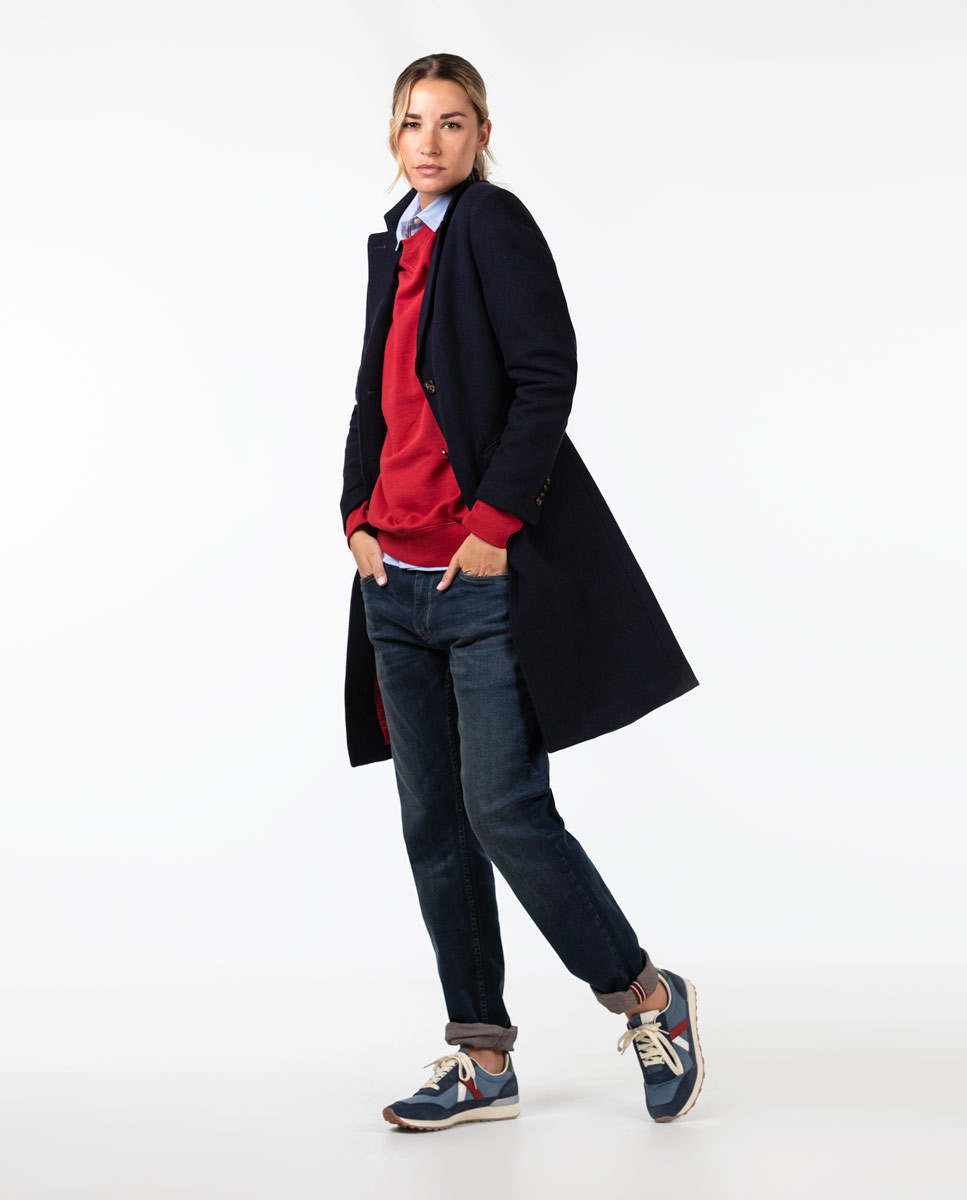 Navy Wool Coat