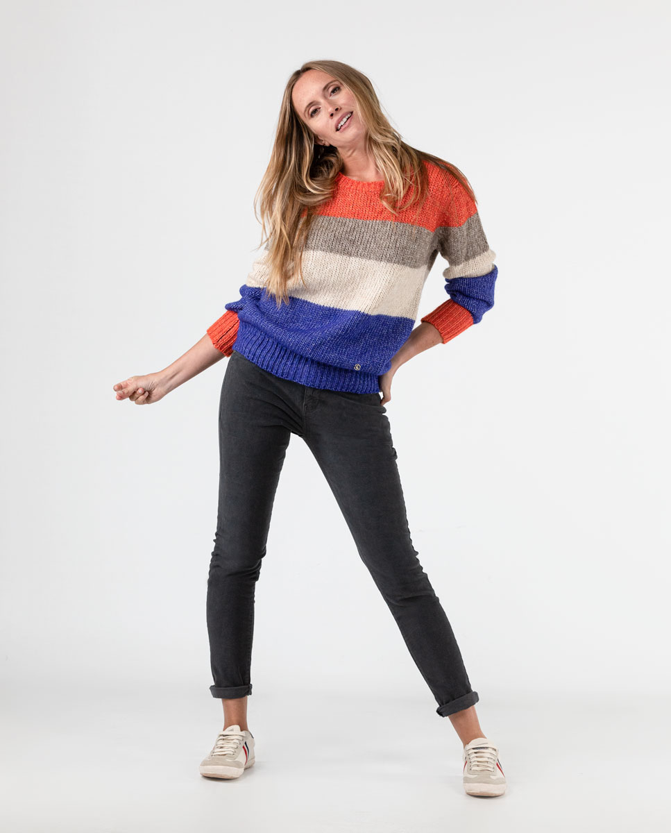 4-Colour Crew-Neck Jumper