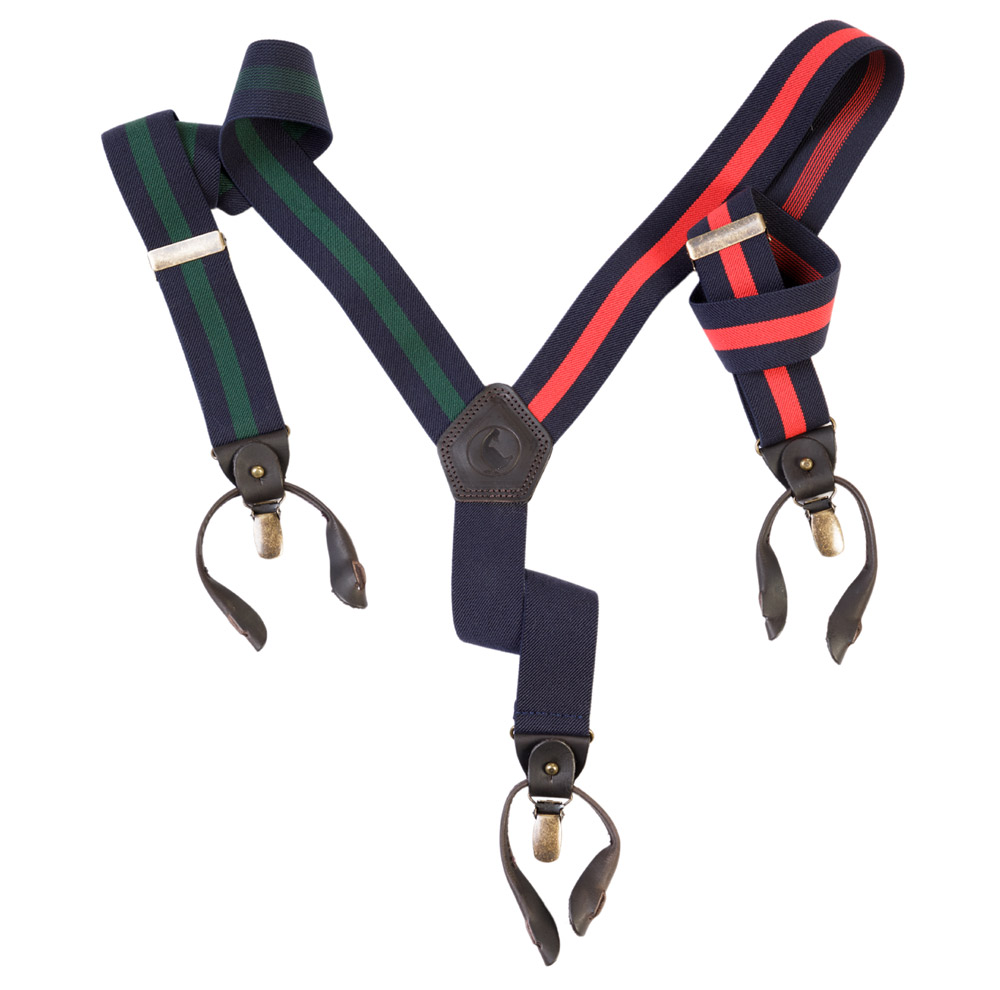 Bretelles Bicolores Marine Rouge et Marine Vert