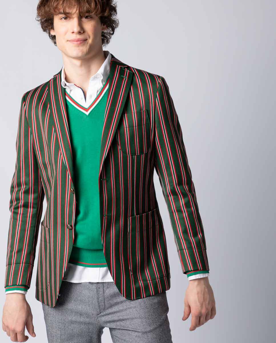 Veste Rayures Vert/Rouge