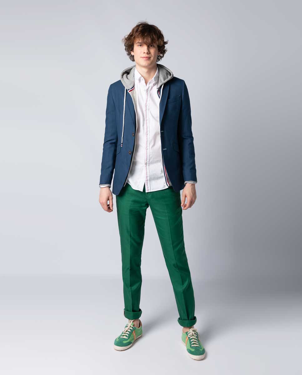 Veste panama bleu roi