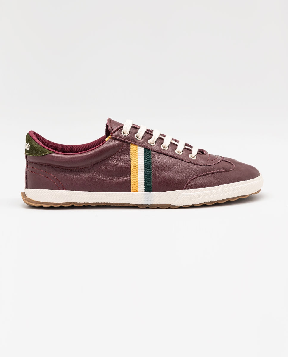Maroon Leather Match Sneaker