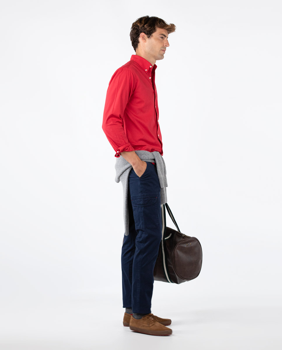 Red Gabardine Shirt