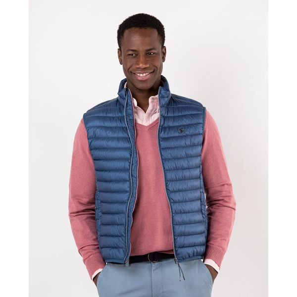 Gilet Matelassé Basique Bleu