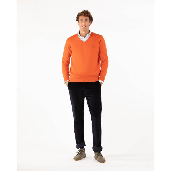Jersey Cuello Pico Coderas Naranja