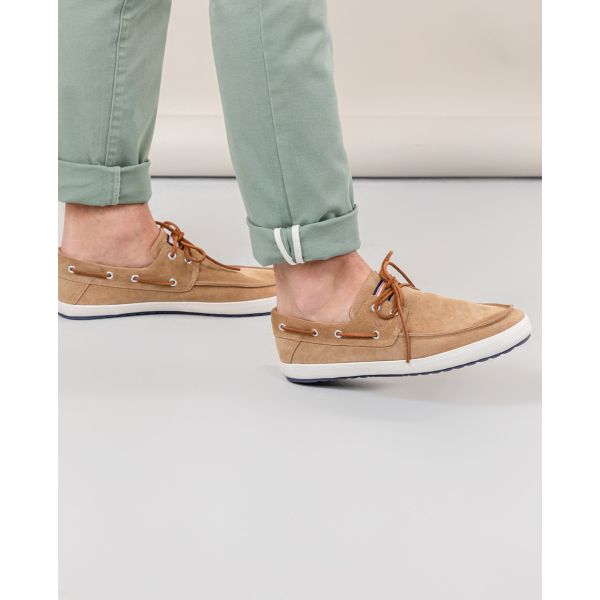 Brown Suede Boat Sneakers