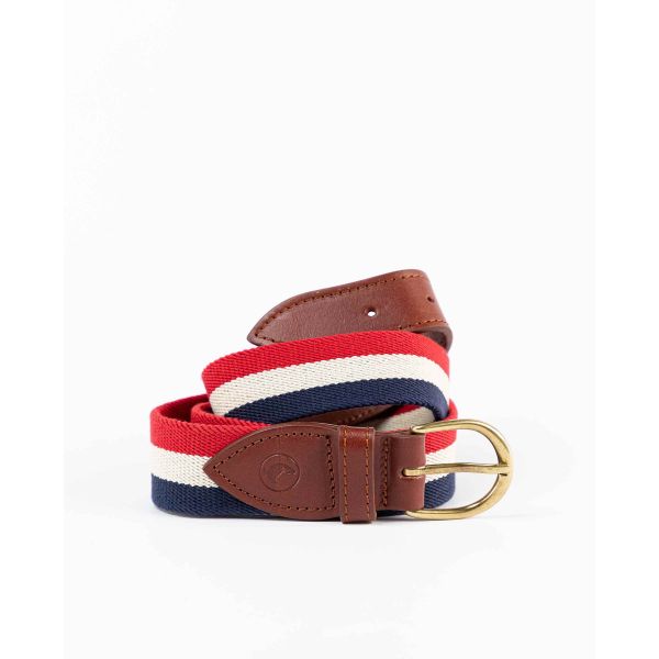 Navy Red Elastic Flag Belt