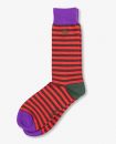 Red Cotton Socks W Stripes