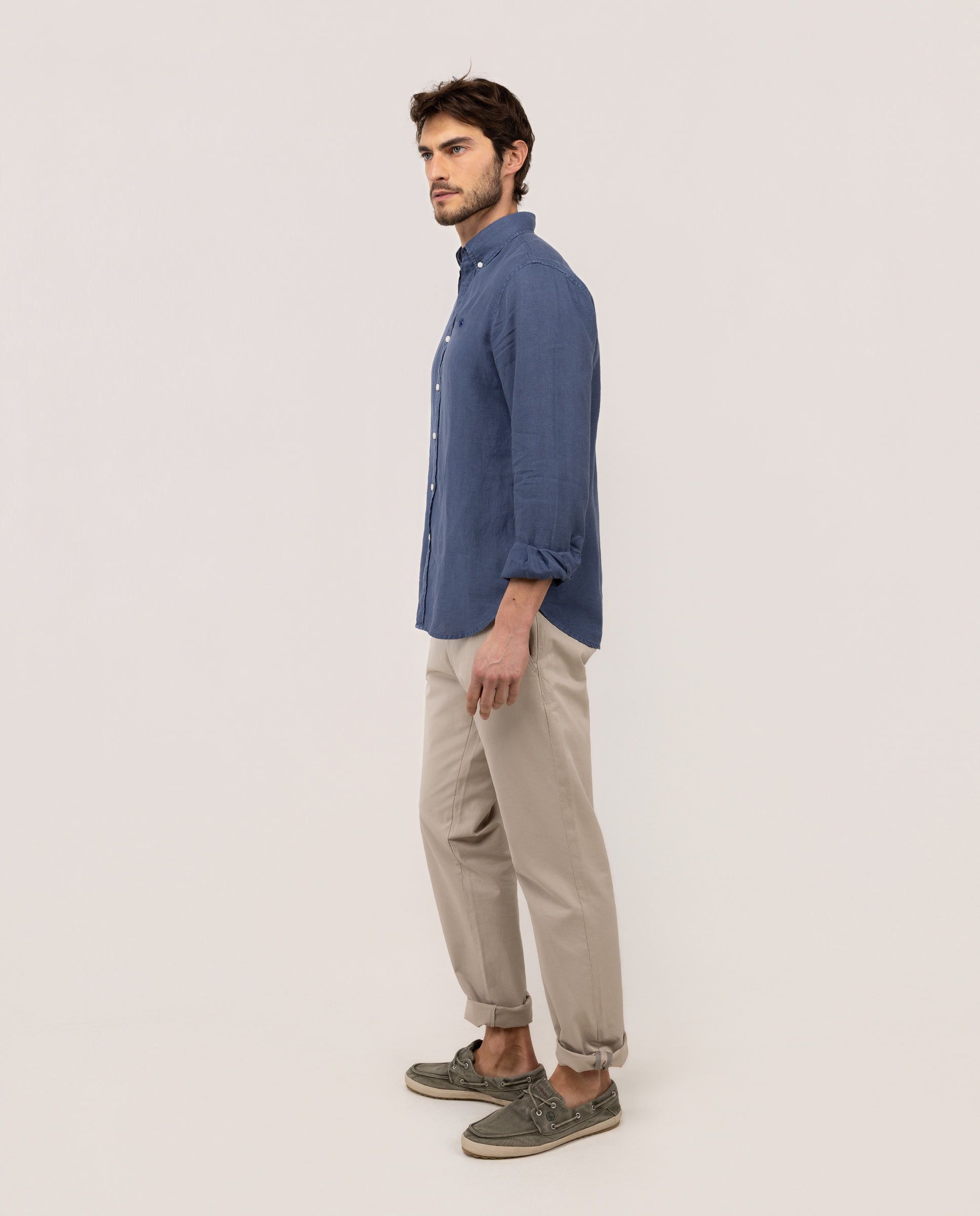 El Ganso® Camisa Lino Garment Dyed Button Down Marino