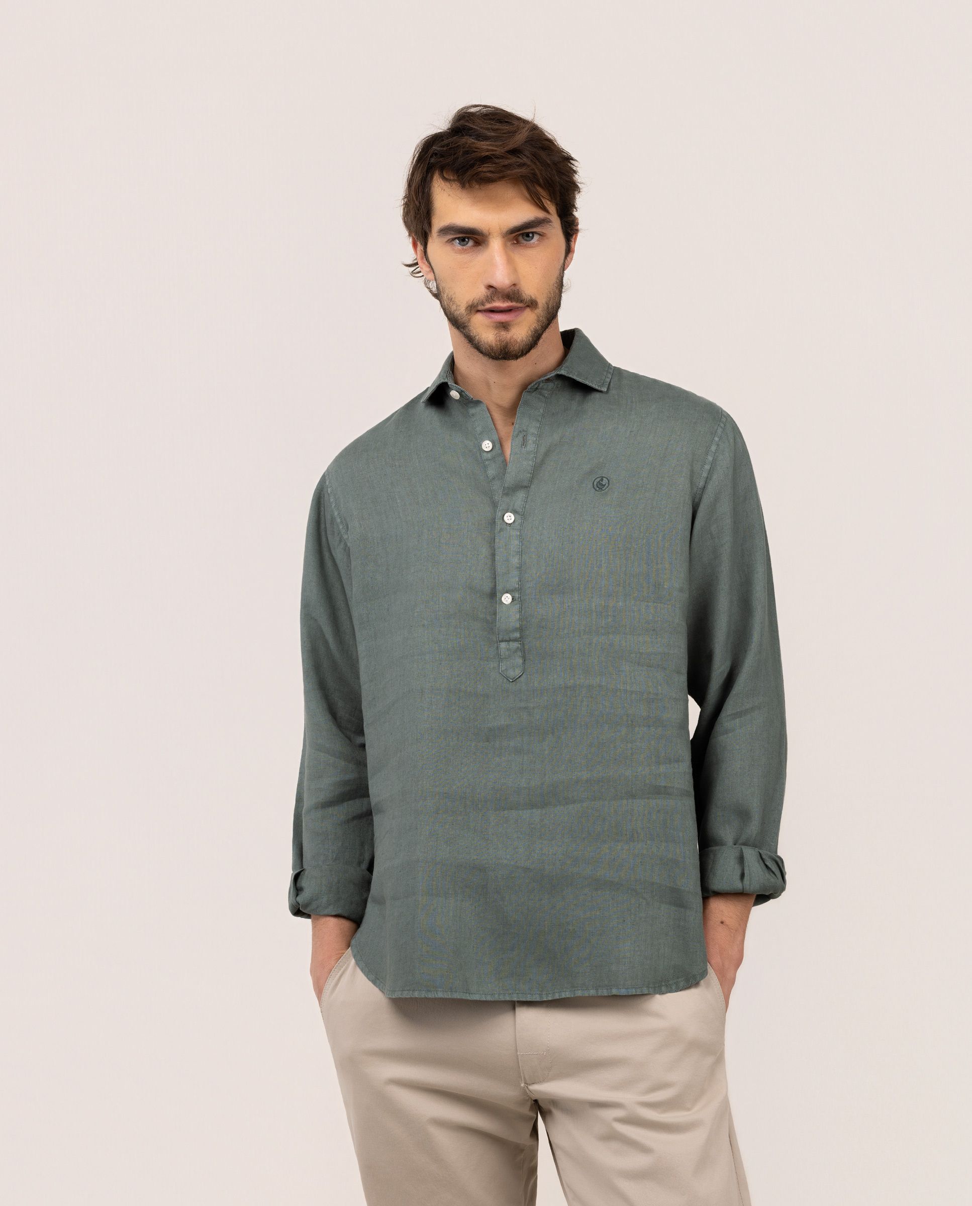 El Ganso® Chambray Butcher Beige Linen Shirt