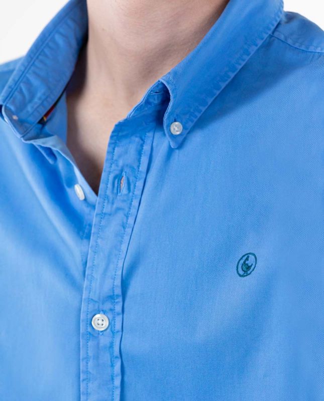 Camisa Twill Garment Dyed Celeste | El Ganso®