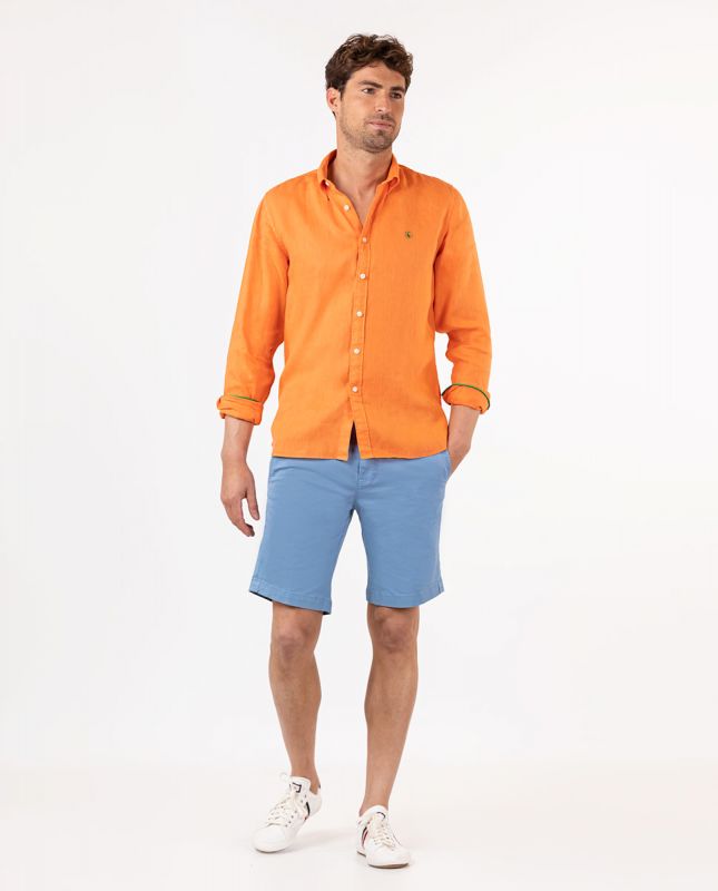 Camisa Lino Naranja | Moda Hombre | El Ganso®