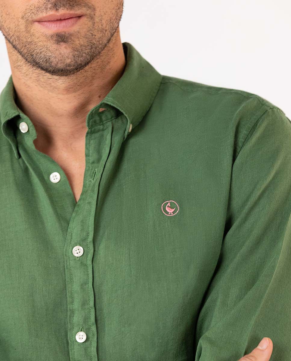 Camisa Lino Verde | Moda Hombre | El Ganso®