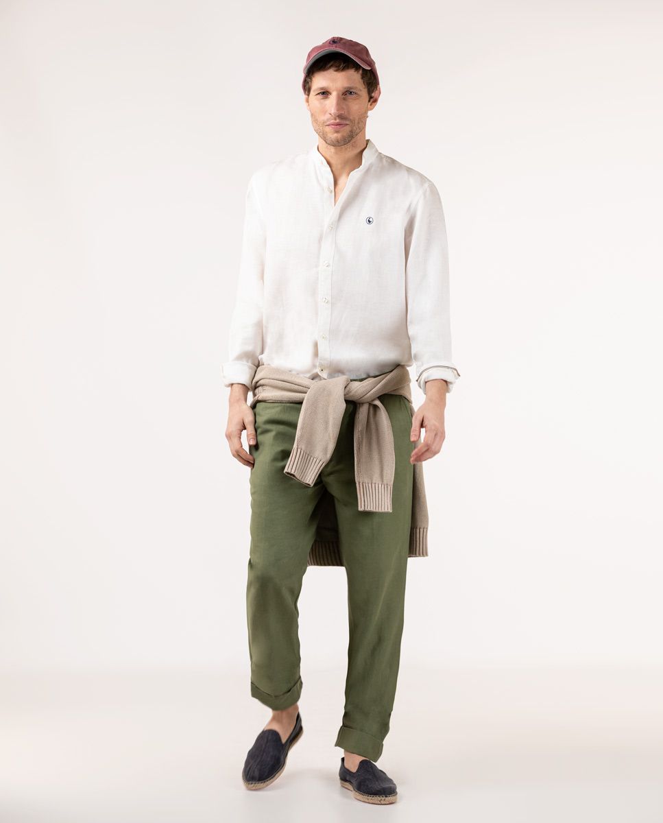 Camisa Cuello Mao Blanca | Moda Hombre | El Ganso®