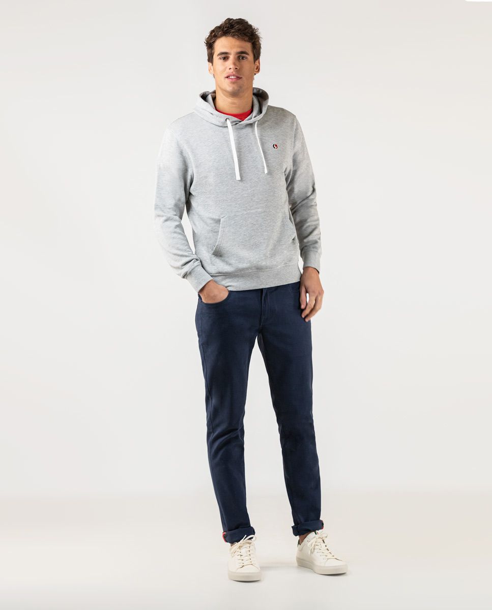 Sudadera Capucha Gris Melange | Moda Hombre | El Ganso®