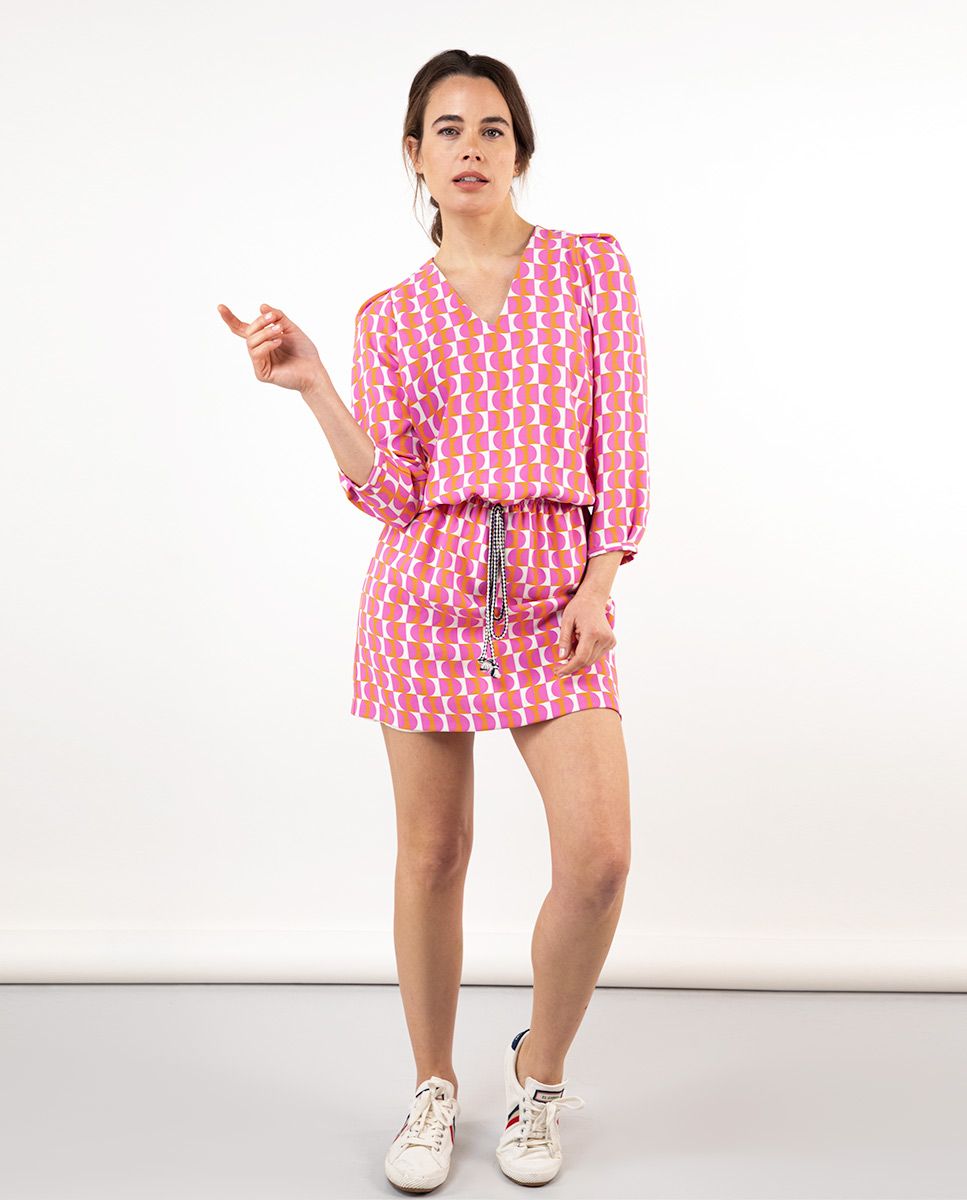 Vestido Túnica Print Geométrico Rosa Naranja | El Ganso®