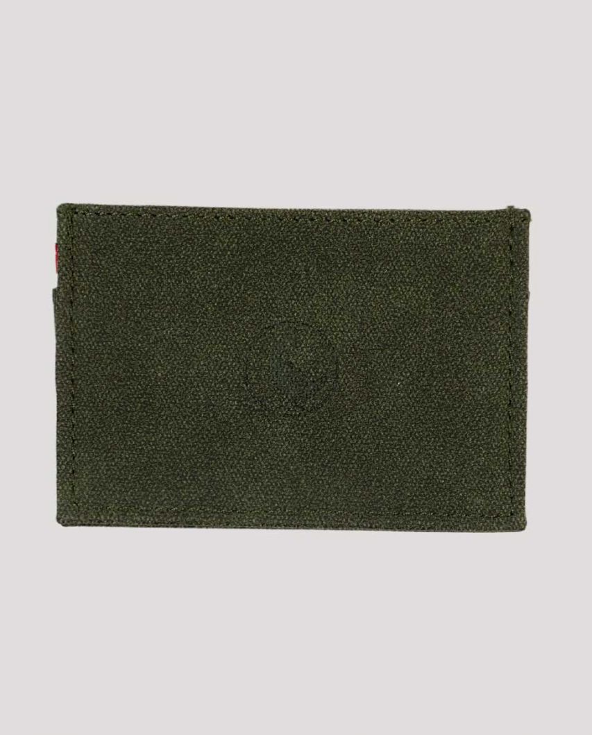 Porta-cartão pequeno em tela verde lavada