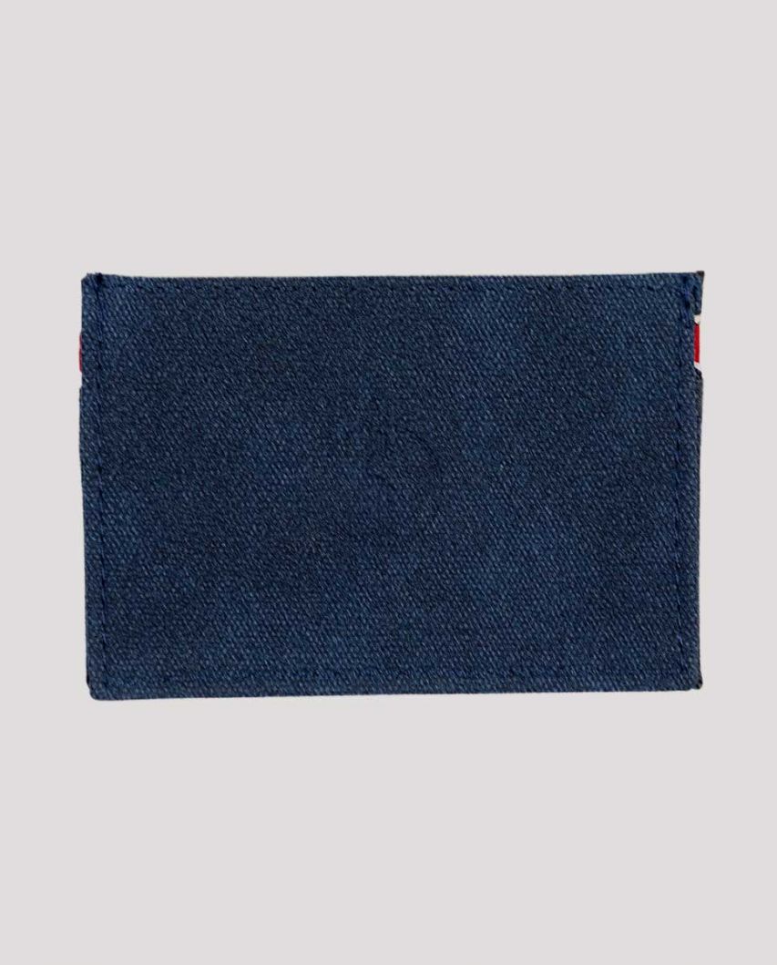 Small Navy Washed Canvas Card Holder 