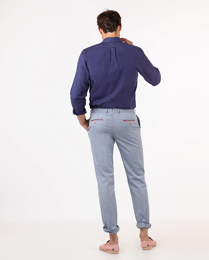 Oxford Blue Panama Trousers