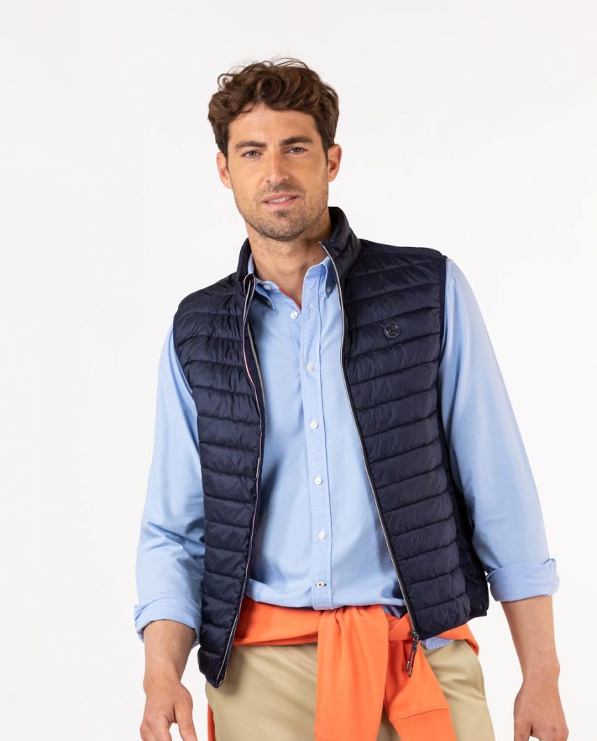 Basic Navy Quilted Vest