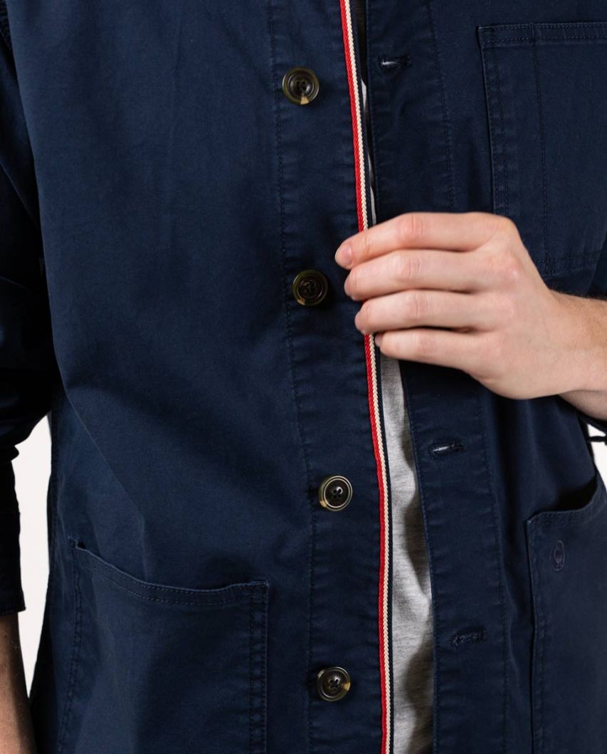 Überhemd Taschen Marineblau