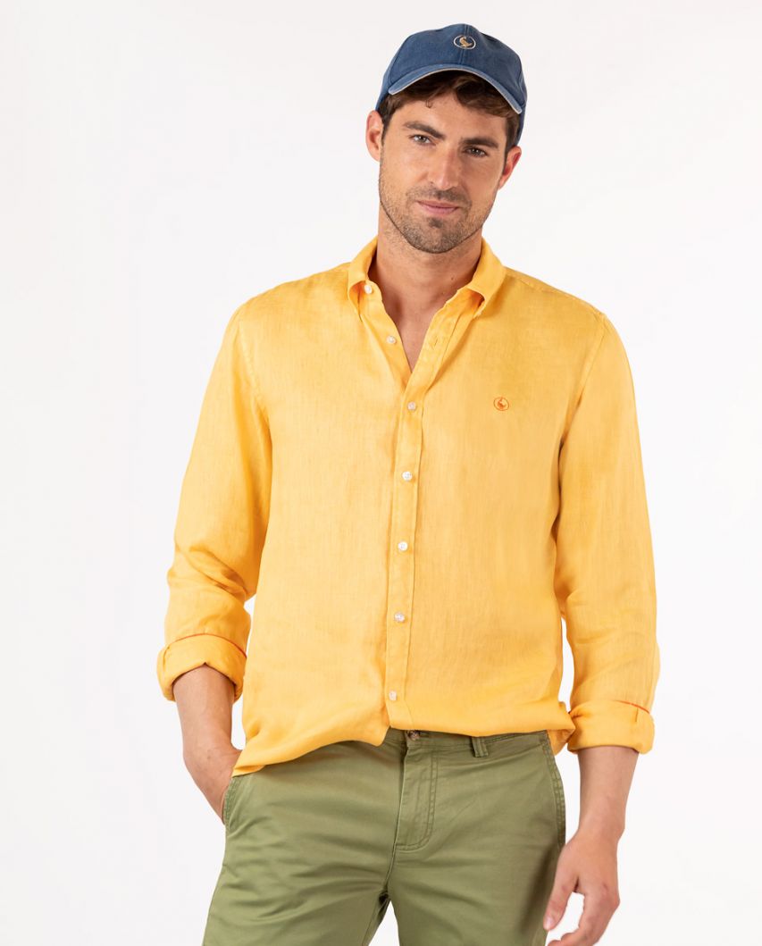 Camisa de linho amarela