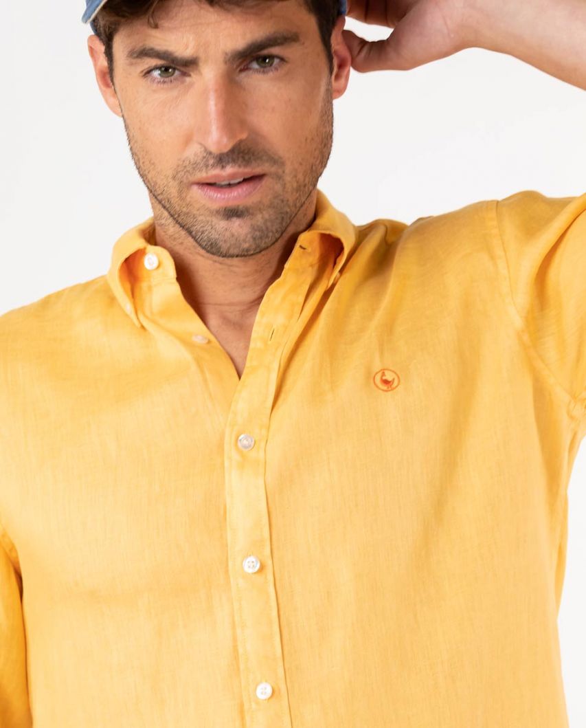 Camisa de linho amarela