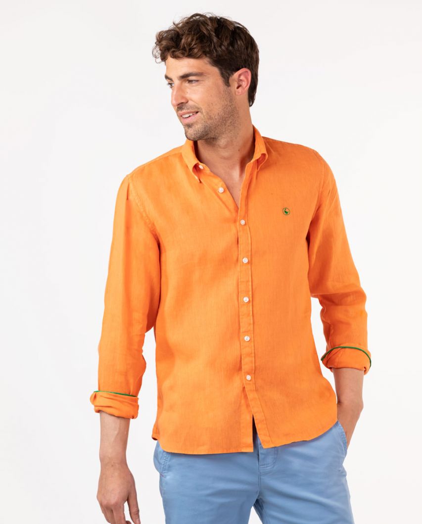 Camisa de linho laranja