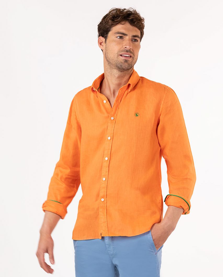 Camisa de linho laranja