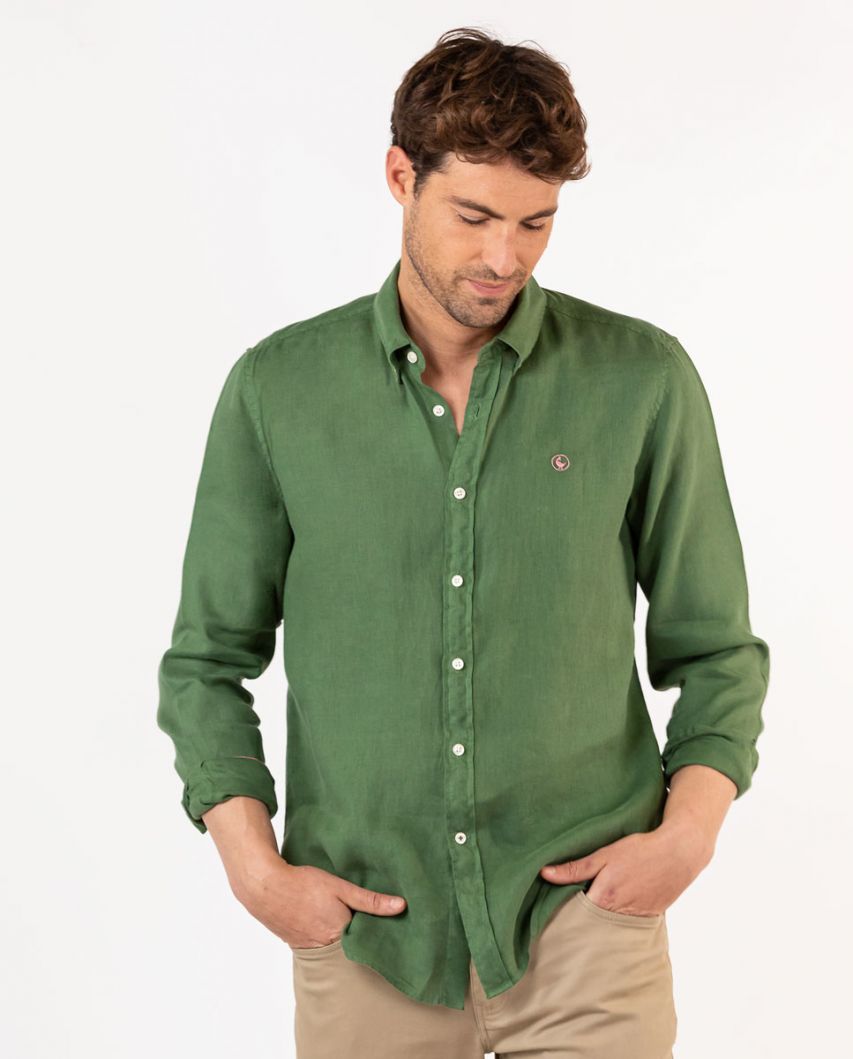 Camisa de linho verde